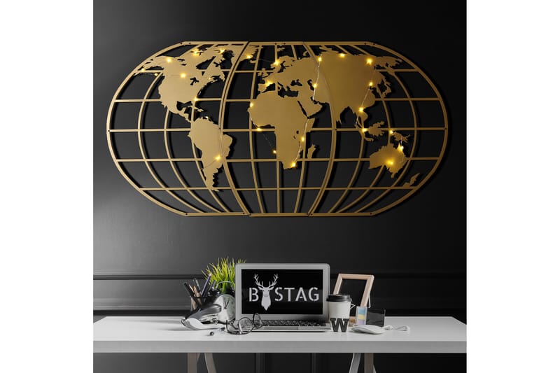 Dekorativ Väggdekor 60x120 cm - GOLD - Inredning - Väggdekor - Skylt - Plåtskyltar