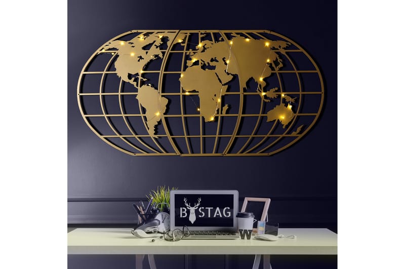 Dekorativ Väggdekor 60x120 cm - GOLD - Inredning - Väggdekor - Skylt - Plåtskyltar