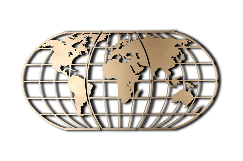 Dekorativ Väggdekor 60x120 cm - GOLD - Inredning - Väggdekor - Skylt - Plåtskyltar