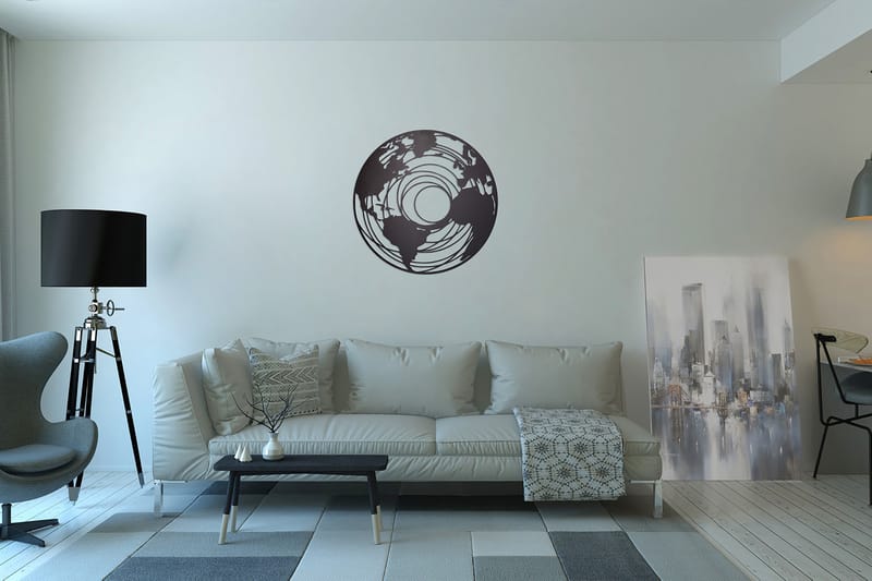 Dekorativ Väggdekor 70x70 cm - Svart - Inredning - Väggdekor - Skylt - Plåtskyltar