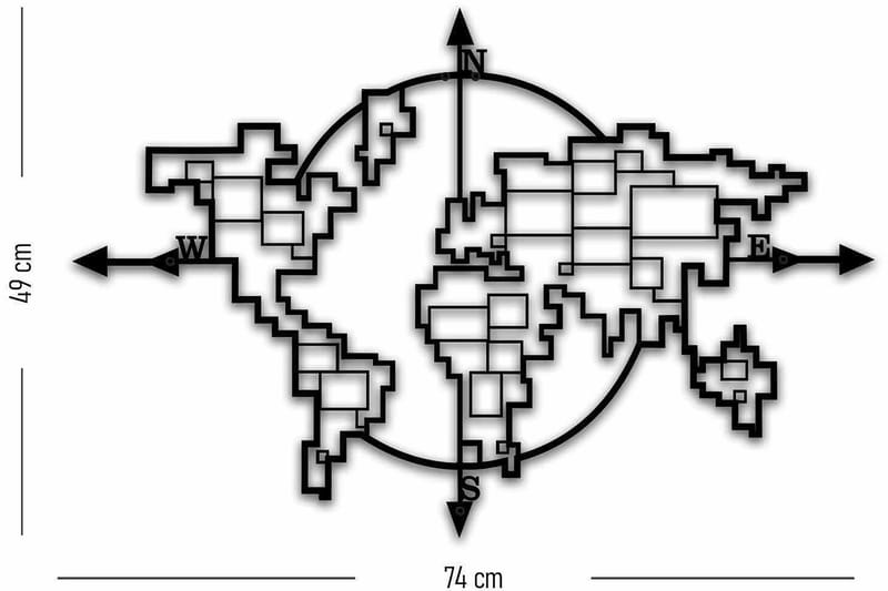 Dekorativ Väggdekor 74x49 cm - Svart - Inredning - Väggdekor - Skylt - Plåtskyltar