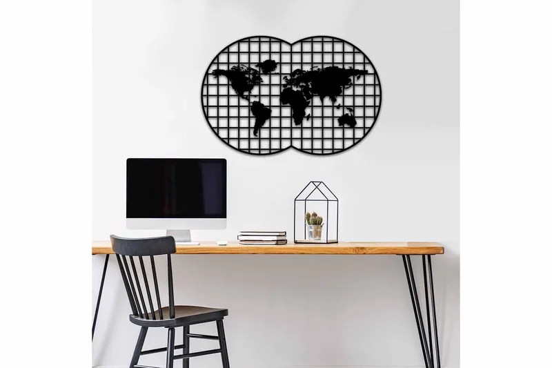 Dekorativ Väggdekor 74x49 cm - Svart - Inredning - Väggdekor - Skylt - Plåtskyltar