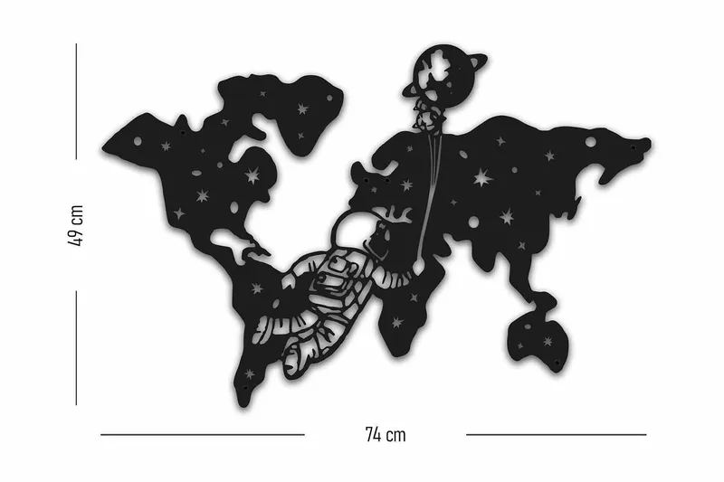Dekorativ Väggdekor 74x49 cm, Svart