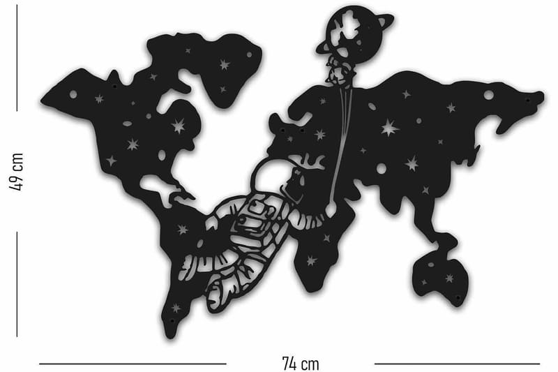 Dekorativ Väggdekor 74x49 cm - Svart - Inredning - Väggdekor - Skylt - Plåtskyltar