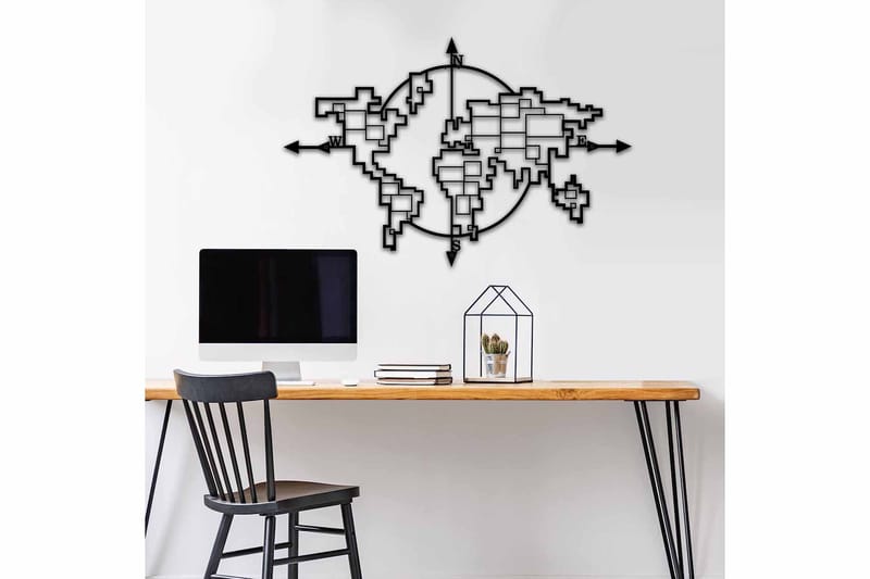 Dekorativ Väggdekor 74x49 cm - Svart - Inredning - Väggdekor - Skylt - Plåtskyltar