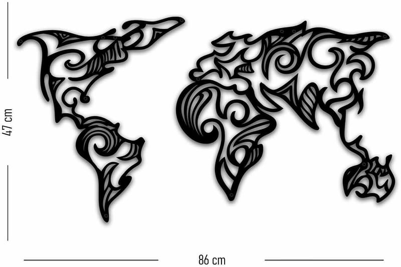 Dekorativ Väggdekor 86x47 cm - Svart - Inredning - Väggdekor - Skylt - Plåtskyltar