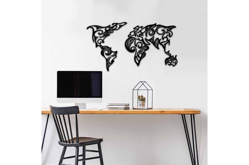 Dekorativ Väggdekor 86x47 cm - Svart - Inredning - Väggdekor - Skylt - Plåtskyltar