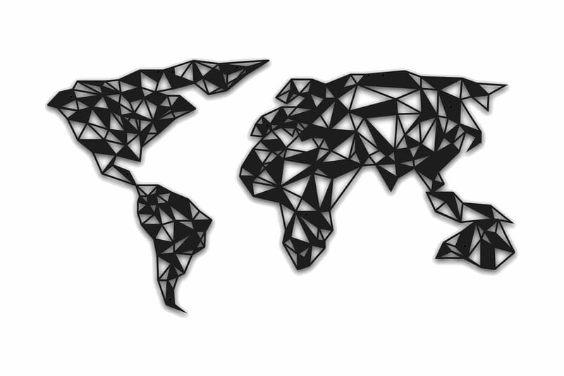 Dekorativ Väggdekor 87x47 cm, Svart