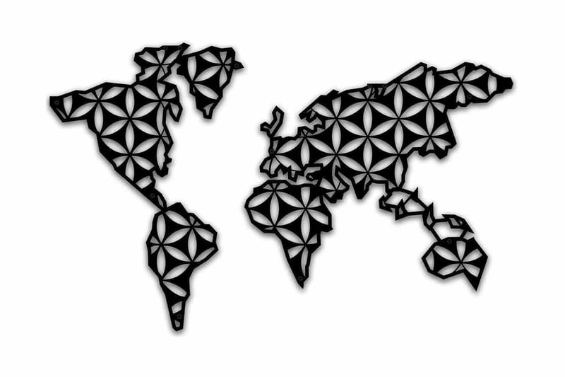 Dekorativ Väggdekor 87x54 cm, Svart