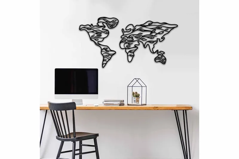 Dekorativ Väggdekor 91x47 cm - Svart - Inredning - Väggdekor - Skylt - Plåtskyltar