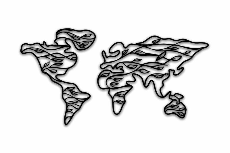 Dekorativ Väggdekor 91x47 cm, Svart