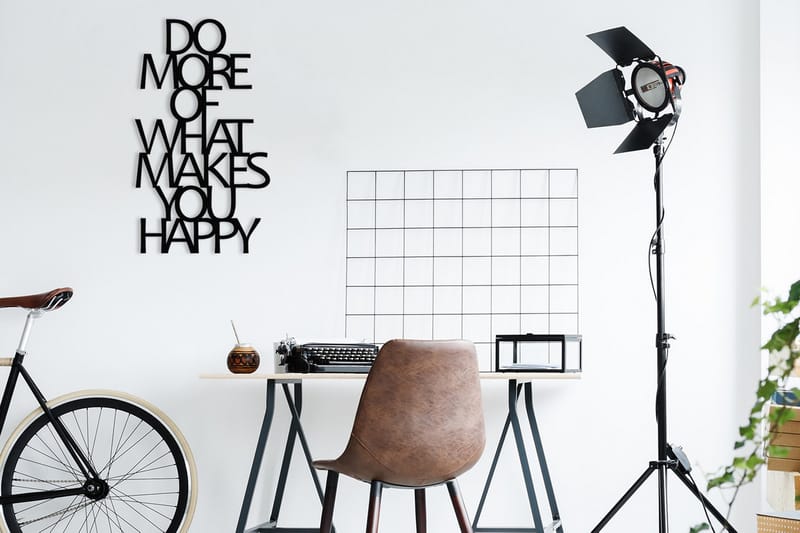 Do More Of What Makes You Happy Väggdekor - Svart - Inredning - Väggdekor - Skylt - Plåtskyltar