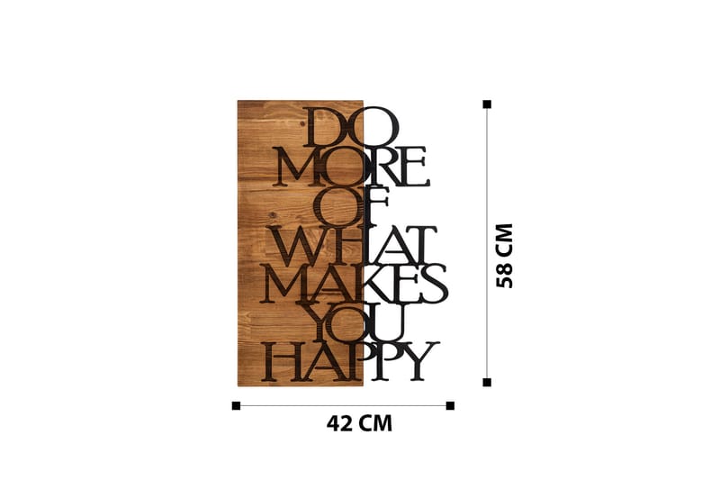 Do More Of What Makes You Happy Väggdekor - Svart/Valnöt - Inredning - Väggdekor - Skylt - Plåtskyltar