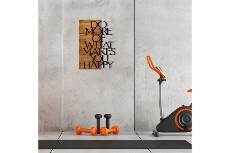 Do More Of What Makes You Happy Väggdekor - Svart/Valnöt - Inredning - Väggdekor - Skylt - Plåtskyltar