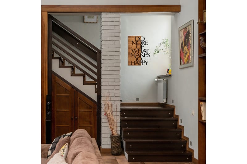 Do More Of What Makes You Happy Väggdekor - Svart/Valnöt - Inredning - Väggdekor - Skylt - Plåtskyltar