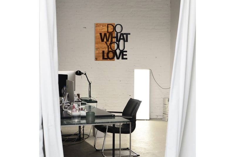 Do What You Love Väggdekor - Svart/Valnöt - Inredning - Väggdekor - Skylt - Plåtskyltar