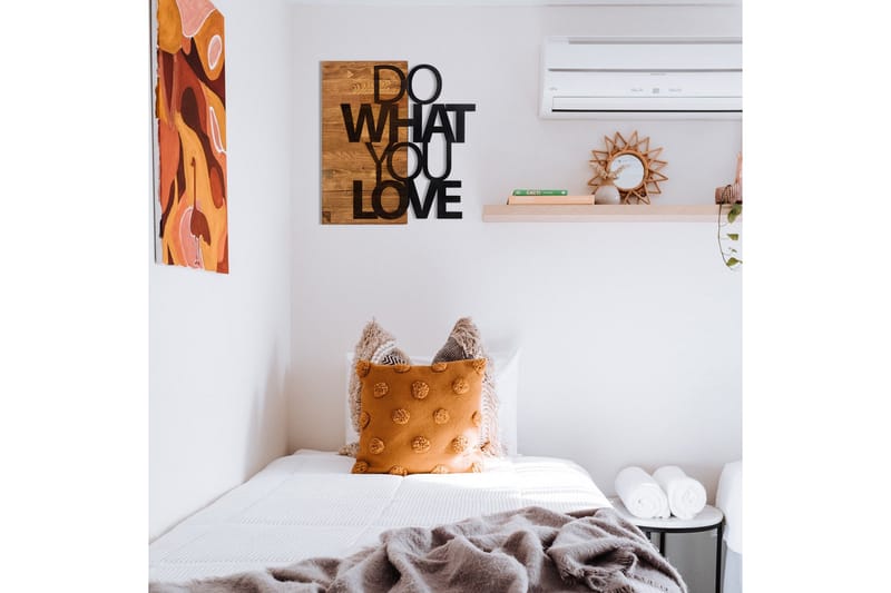 Do What You Love Väggdekor - Svart/Valnöt - Inredning - Väggdekor - Skylt - Plåtskyltar