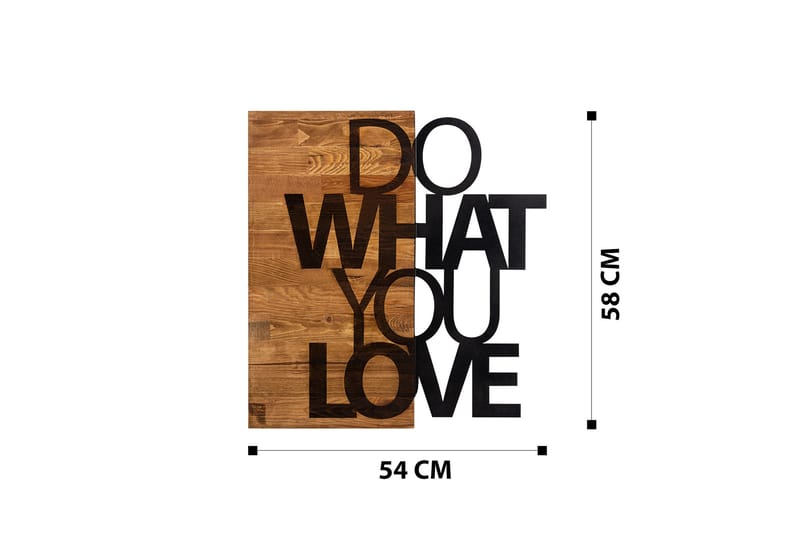 Do What You Love Väggdekor - Svart/Valnöt - Inredning - Väggdekor - Skylt - Plåtskyltar