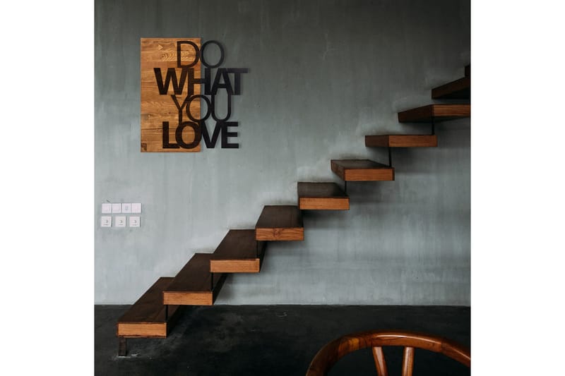 Do What You Love Väggdekor - Svart/Valnöt - Inredning - Väggdekor - Skylt - Plåtskyltar