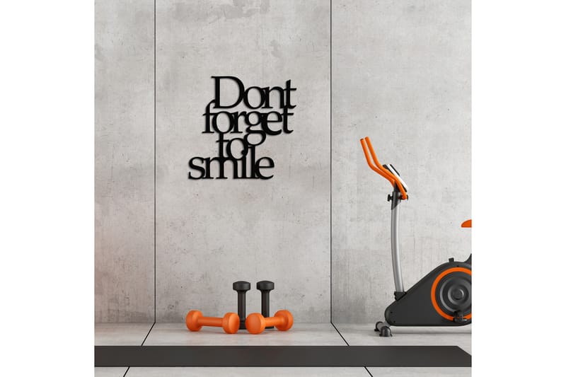 Don't Forget To Smile Väggdekor - Svart - Inredning - Väggdekor - Skylt - Plåtskyltar