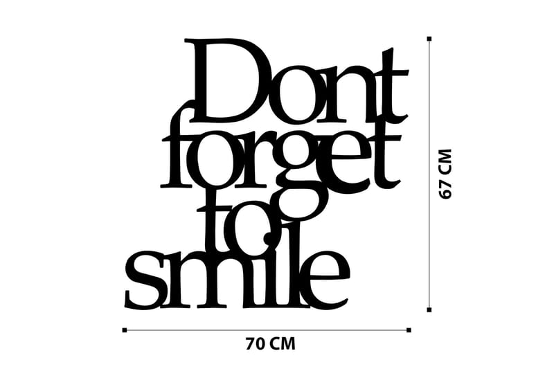 Don't Forget To Smile Väggdekor - Svart - Inredning - Väggdekor - Skylt - Plåtskyltar