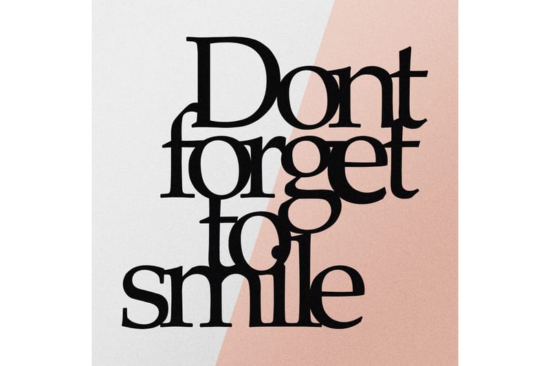 Don't Forget To Smile Väggdekor - Svart - Inredning - Väggdekor - Skylt - Plåtskyltar