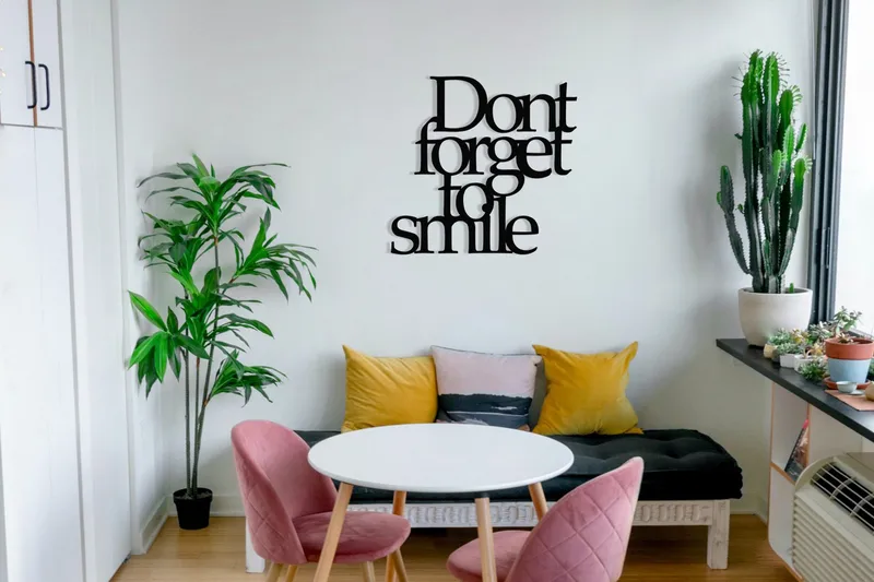 Don't Forget To Smile Väggdekor, Svart