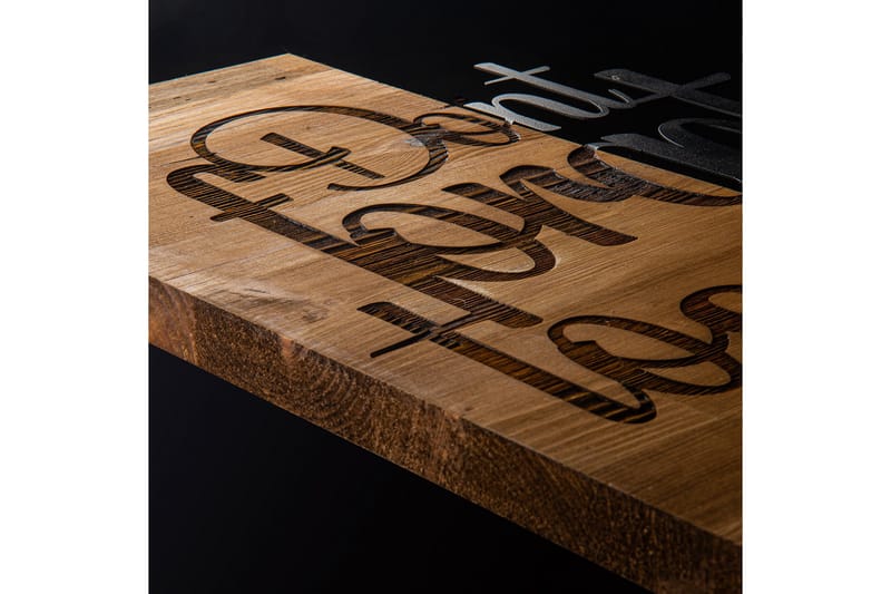 Don't Forget To Smile Väggdekor - Svart/Valnöt - Inredning - Väggdekor - Skylt - Plåtskyltar