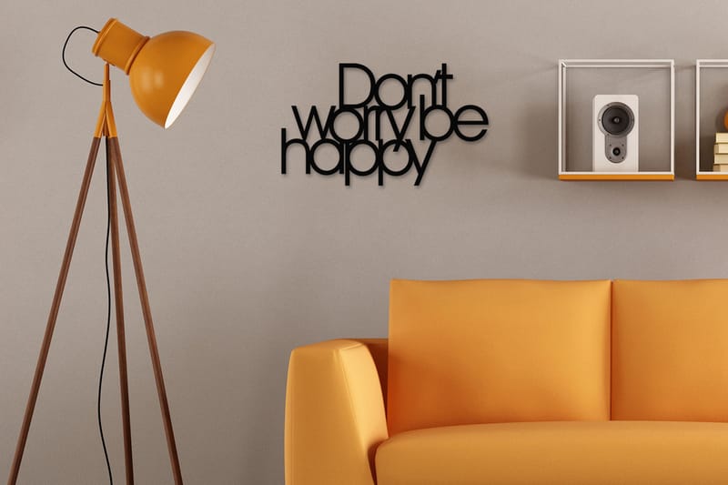 Don't Worry Be Happy Väggdekor - Svart - Inredning - Väggdekor - Skylt - Plåtskyltar