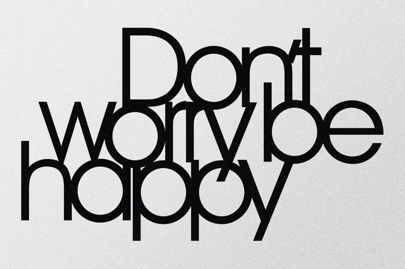 Don't Worry Be Happy Väggdekor - Svart - Inredning - Väggdekor - Skylt - Plåtskyltar