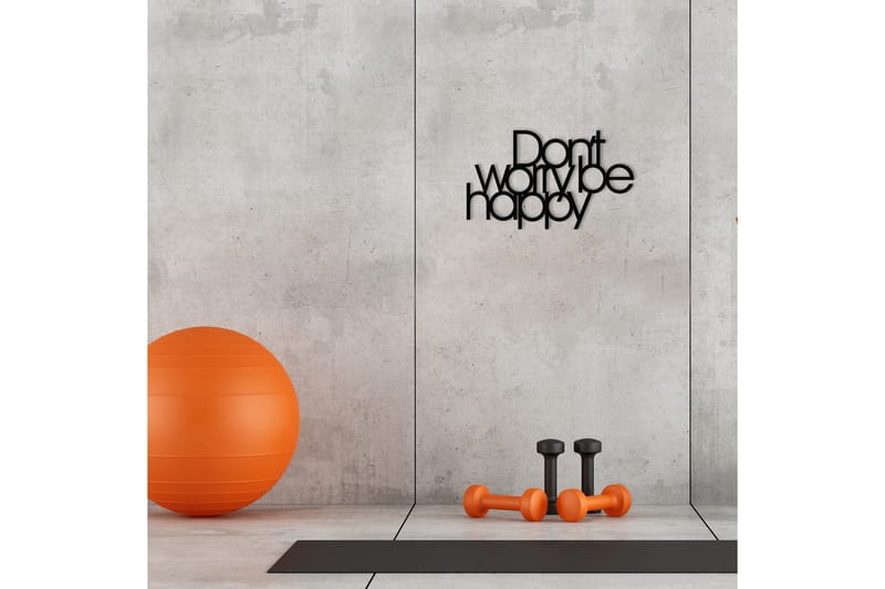 Don't Worry Be Happy Väggdekor - Svart - Inredning - Väggdekor - Skylt - Plåtskyltar
