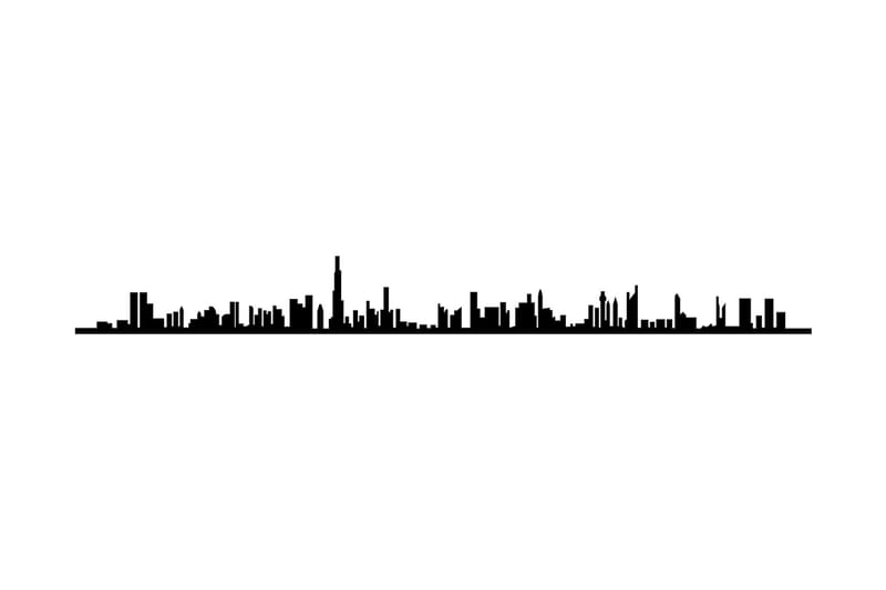 Dubai Skyline Väggdekor - Svart - Plåtskyltar