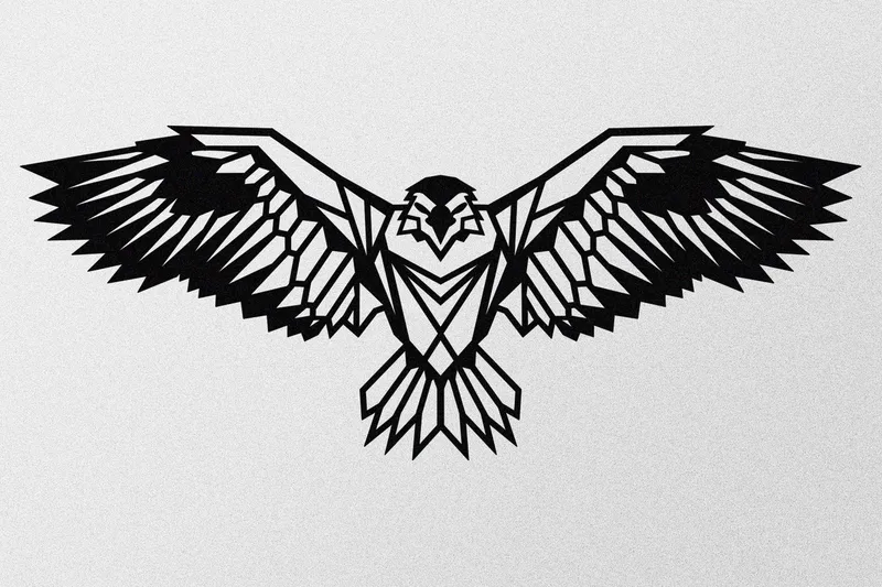 Eagle 3 Metal Decor Väggdekor, Svart