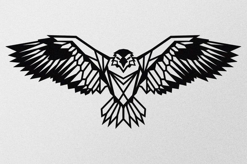 Eagle 3 Metal Decor Väggdekor, Svart
