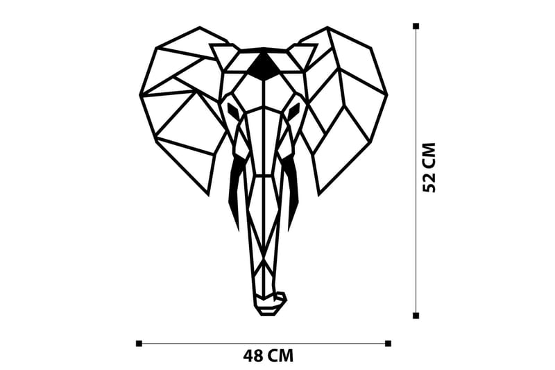 Elephant Väggdekor - Svart - Inredning - Väggdekor - Skylt - Plåtskyltar