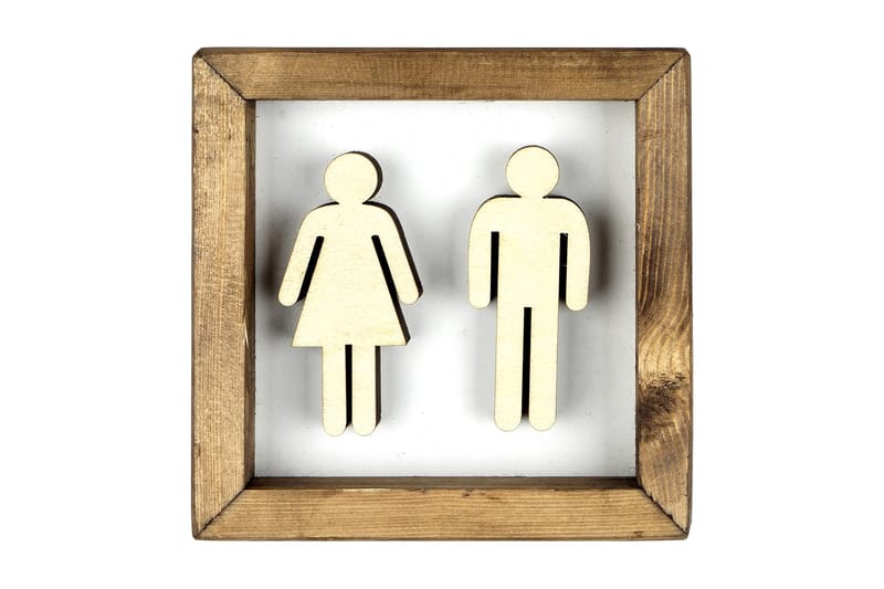 Erkent Skylt 17 cm, Mörkbrun/Vit