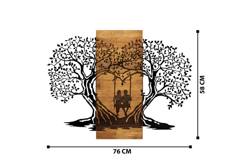 Eva Väggdekor - Svart/Valnöt - Inredning - Väggdekor - Skylt - Plåtskyltar
