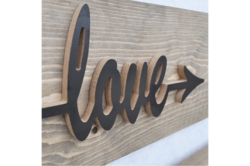 Evila Väggdekoration Love Live Laugh' - Trä - Inredning - Väggdekor - Skylt - Plåtskyltar
