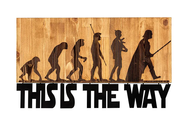 Evolution Väggdekor, Svart/Valnöt