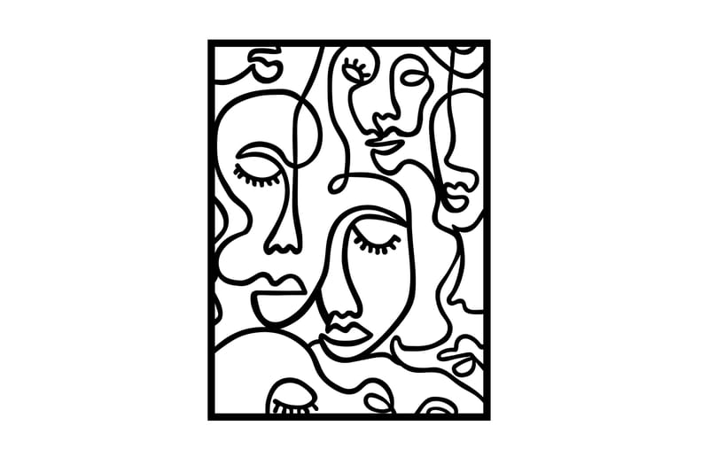 Faces 2 Väggdekor - Svart - Inredning - Väggdekor - Skylt - Plåtskyltar