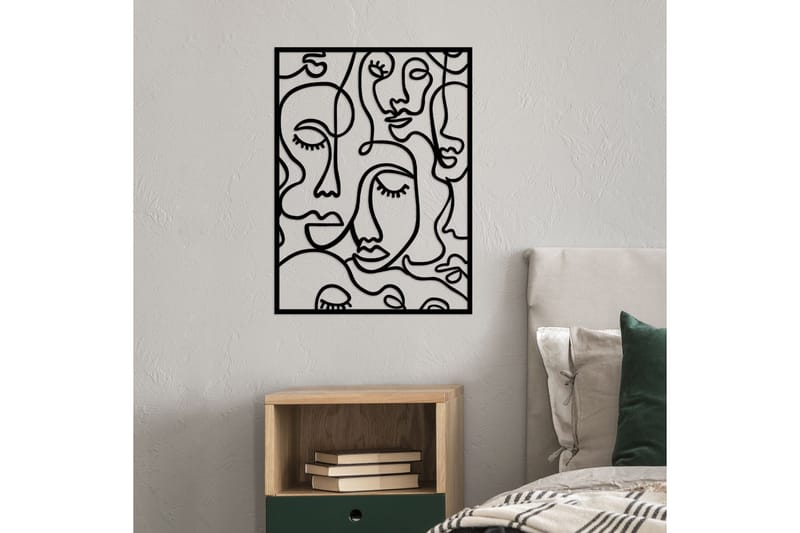 Faces 2 Väggdekor - Svart - Inredning - Väggdekor - Skylt - Plåtskyltar