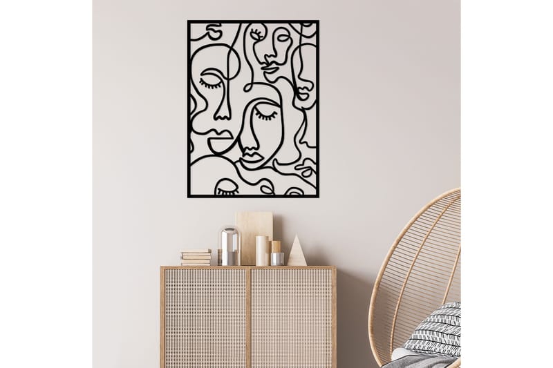 Faces 2 Väggdekor - Svart - Inredning - Väggdekor - Skylt - Plåtskyltar