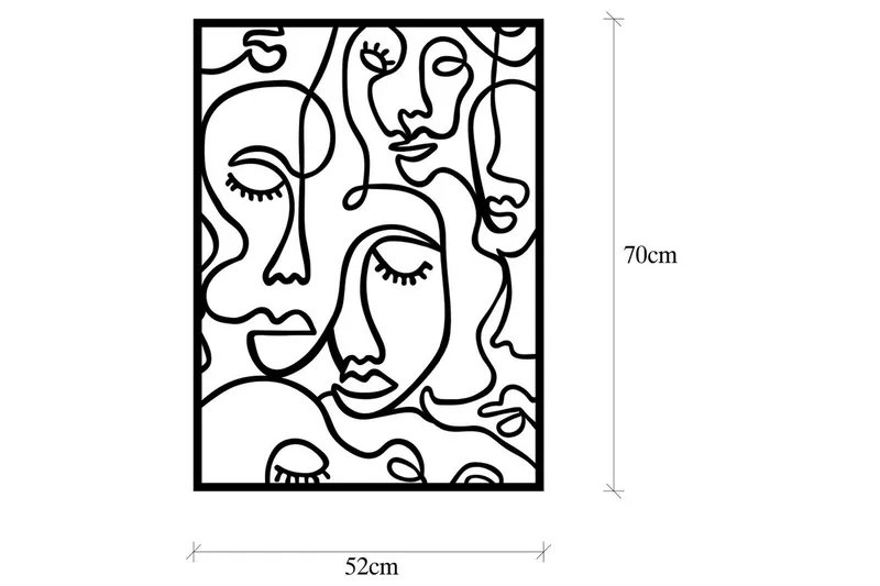 Faces 2 Väggdekor - Svart - Inredning - Väggdekor - Skylt - Plåtskyltar