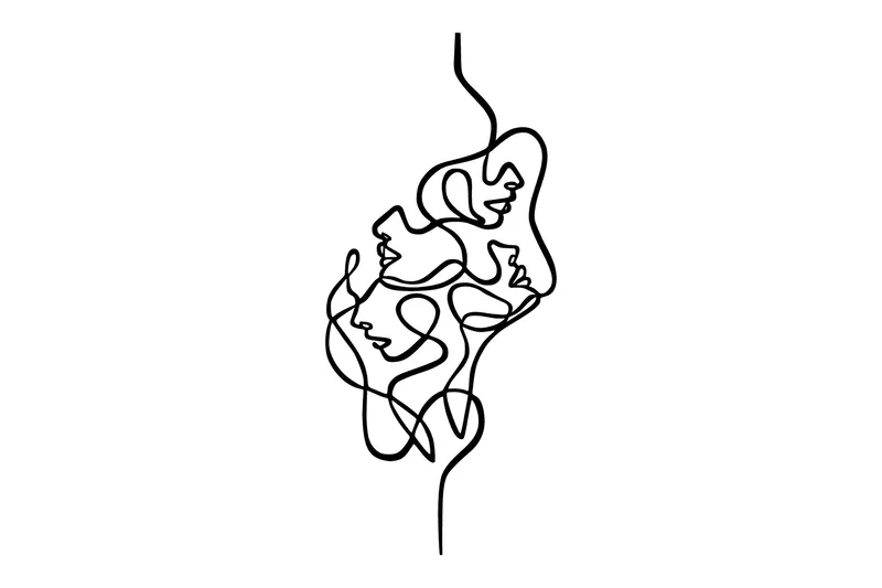 Faces Väggdekor, Svart