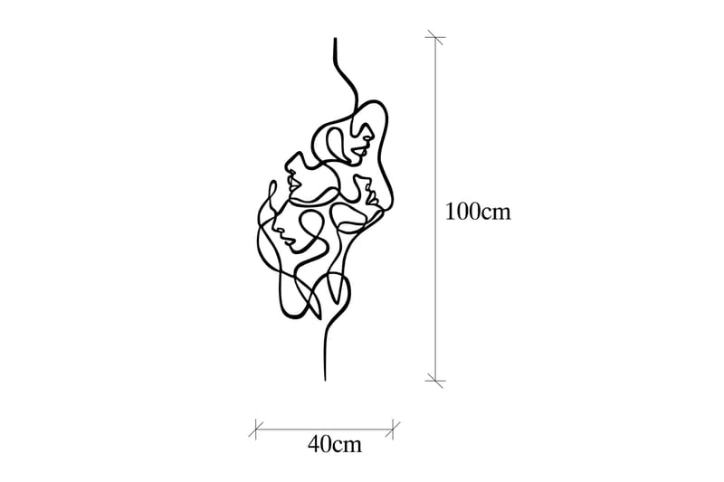 Faces Väggdekor - Svart - Inredning - Väggdekor - Skylt - Plåtskyltar