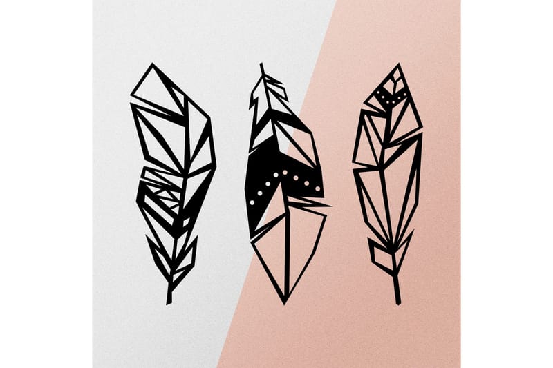 Feather Metal Decor Väggdekor - Svart - Inredning - Väggdekor - Skylt - Plåtskyltar