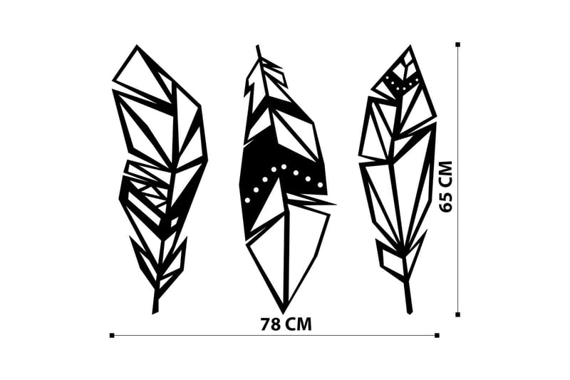 Feather Metal Decor Väggdekor - Svart - Inredning - Väggdekor - Skylt - Plåtskyltar