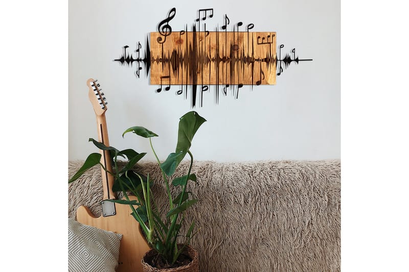 Feel the Rhythm Väggdekor - Svart/Valnöt - Inredning - Väggdekor - Skylt - Plåtskyltar