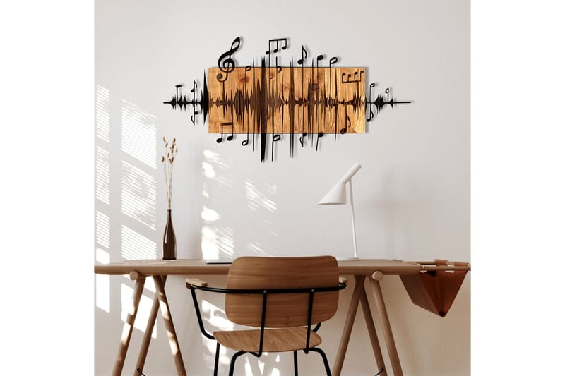 Feel the Rhythm Väggdekor - Svart/Valnöt - Inredning - Väggdekor - Skylt - Plåtskyltar