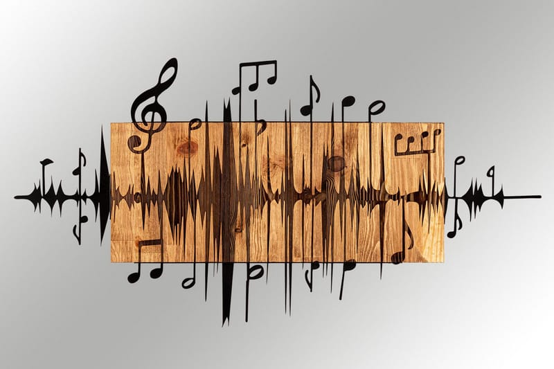 Feel the Rhythm Väggdekor - Svart/Valnöt - Inredning - Väggdekor - Skylt - Plåtskyltar